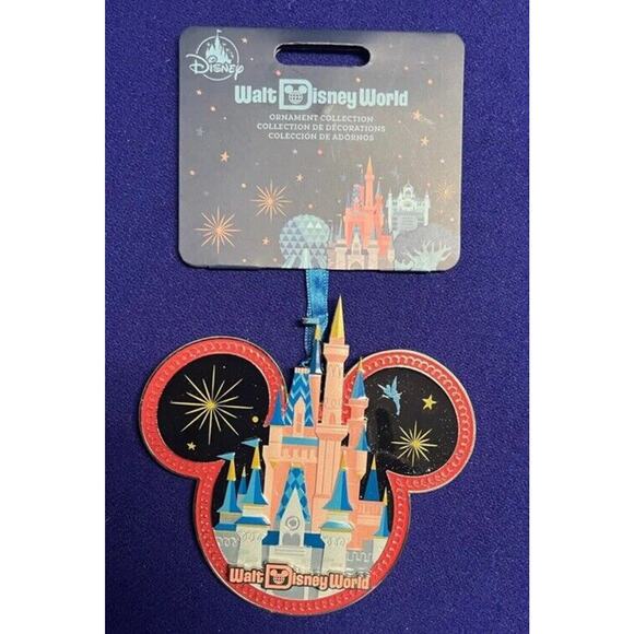 2024 Walt Disney World Four 4 Parks Icons Castle Double Sided Ornament Metal New - Picture 2 of 2